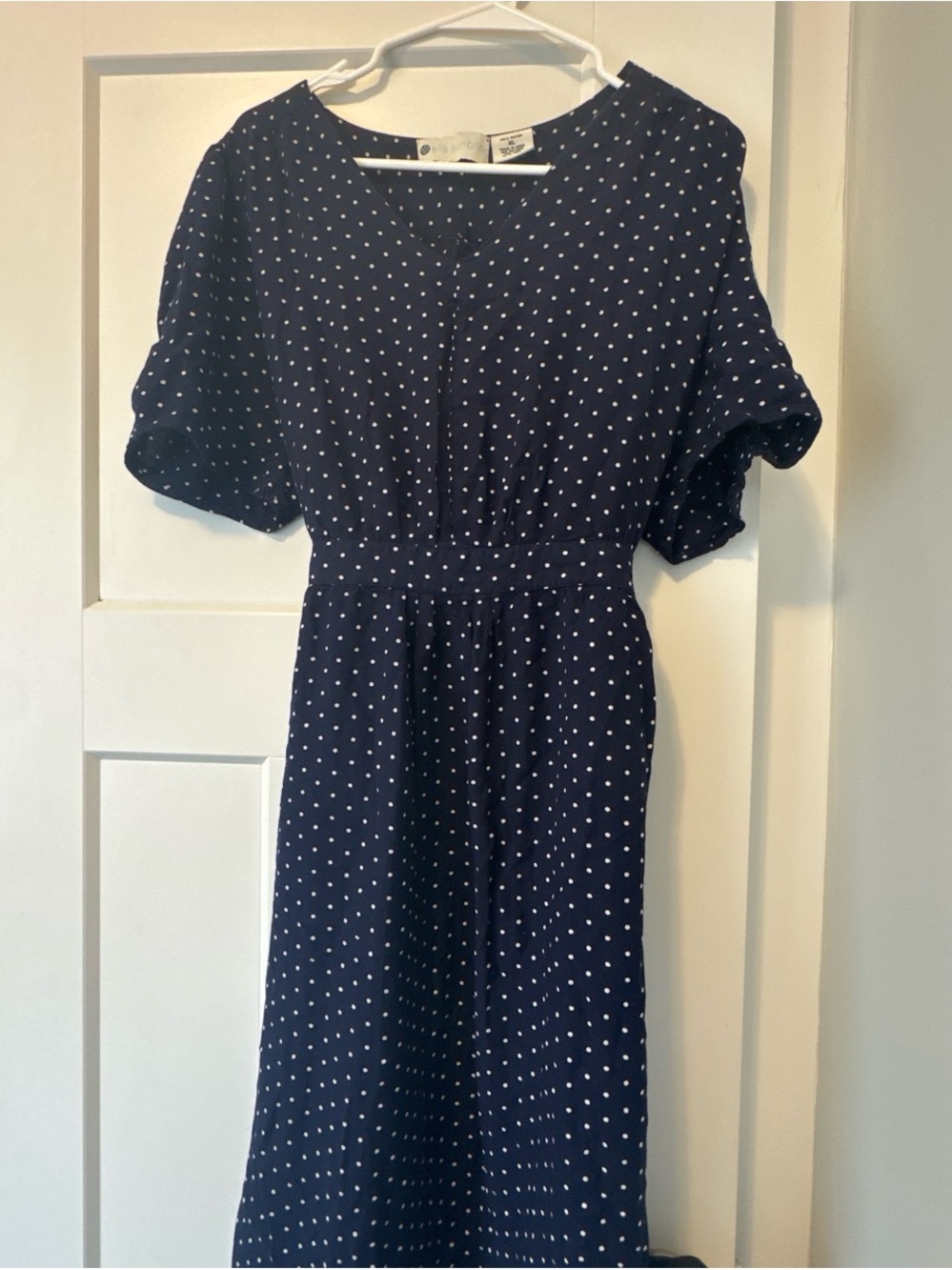 Boutique 9 Navy and White Polka Dot Maxi Dress
